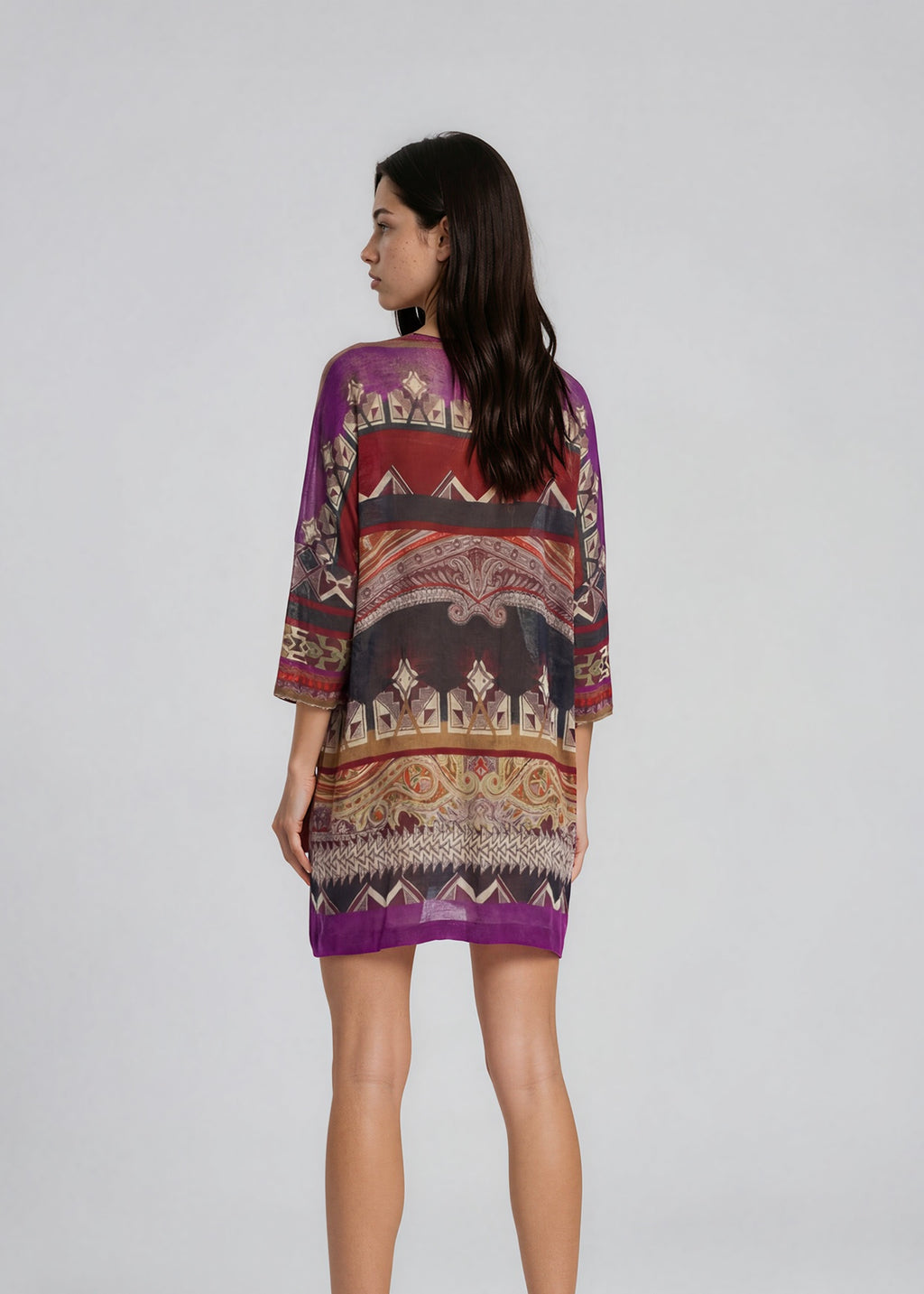 Etro Purple Printed Mini Dress
