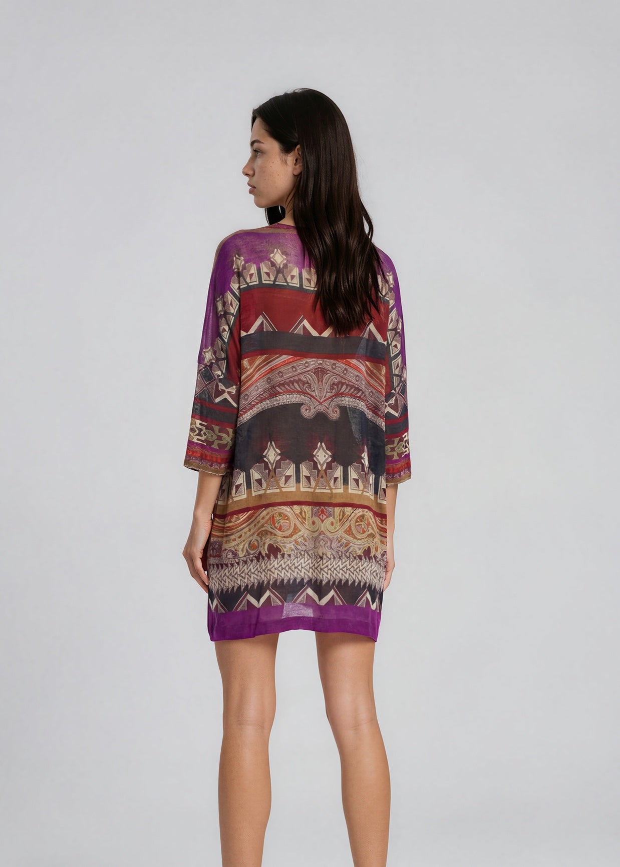 Etro Purple Printed Mini Dress