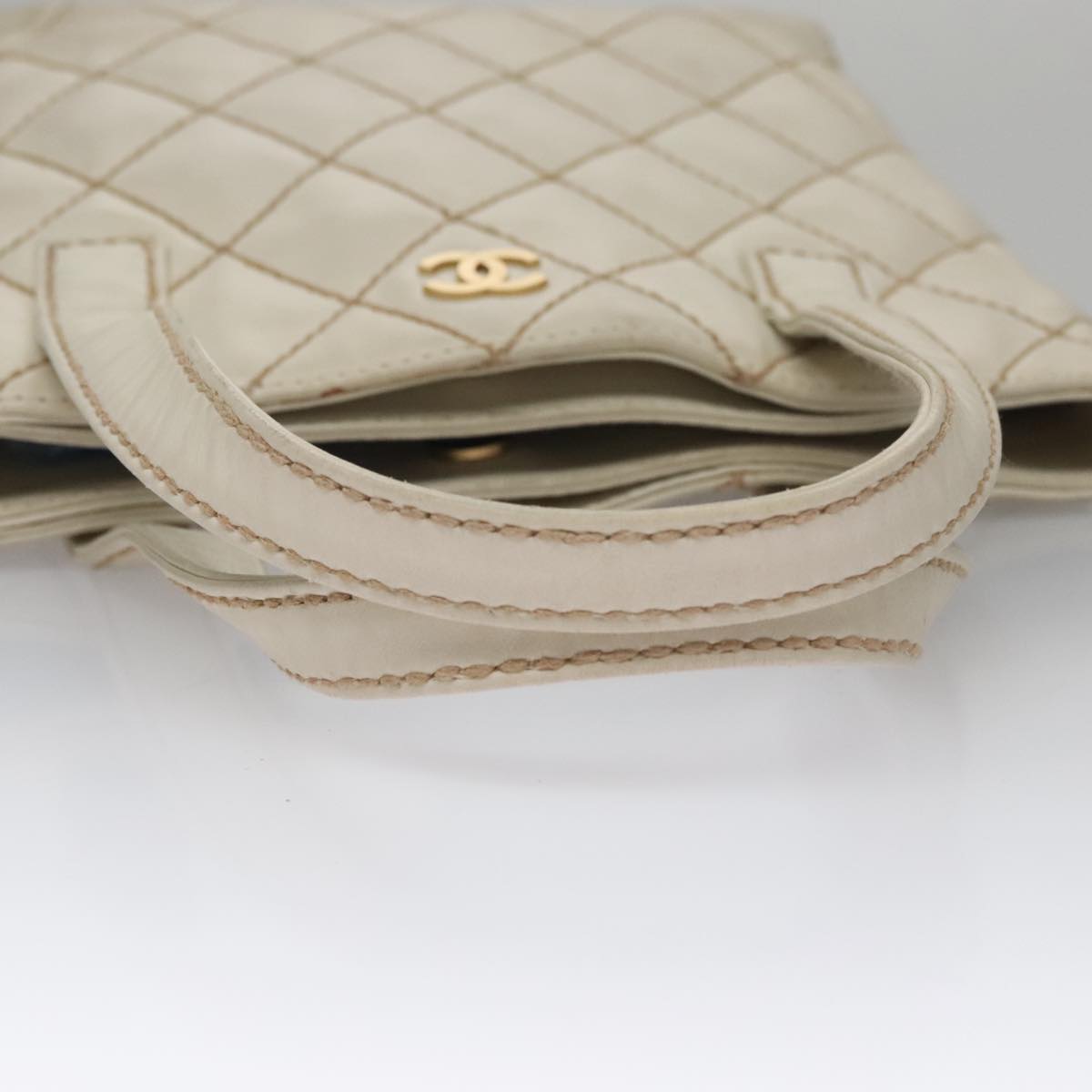 Chanel White Quilted Tote