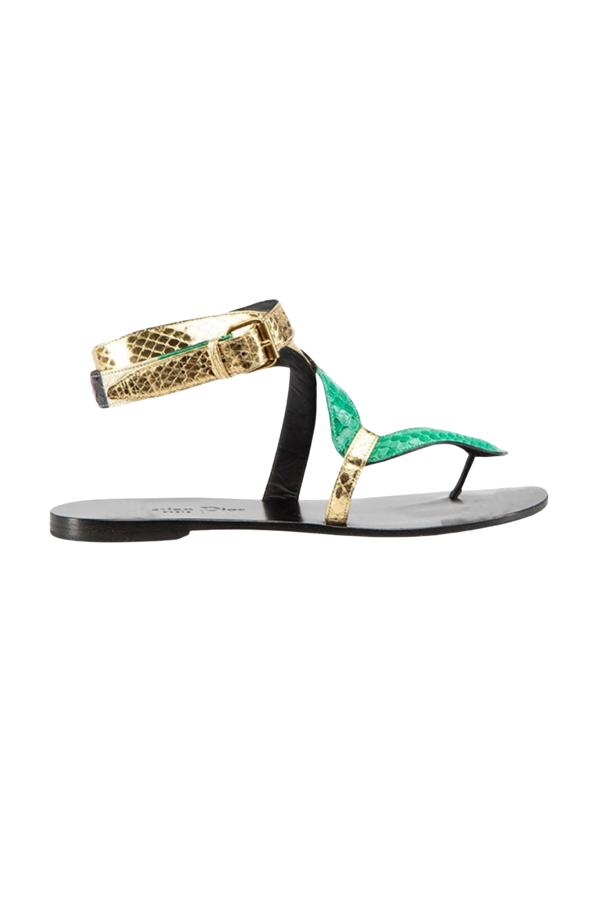 Dior Green Colorful Snake Sandals