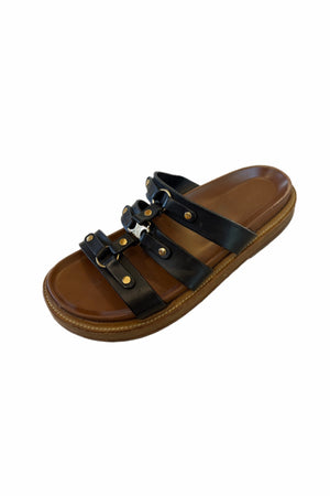 Celine Black Leather Sandals