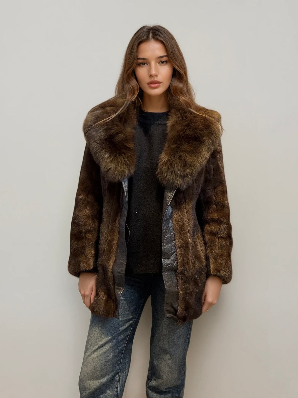 Mink and Leather Coat