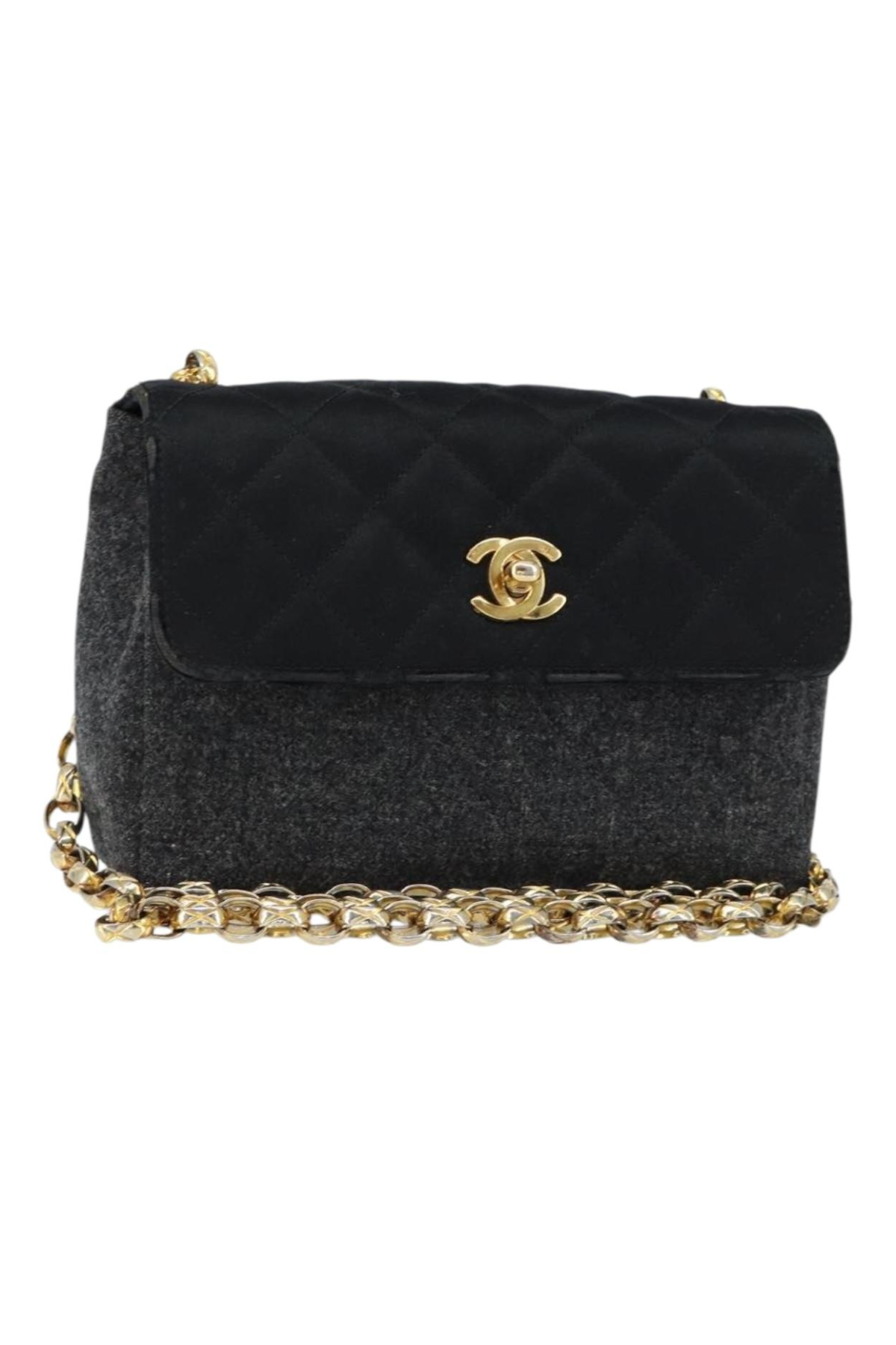 Chanel Grey and Black Flap Bag