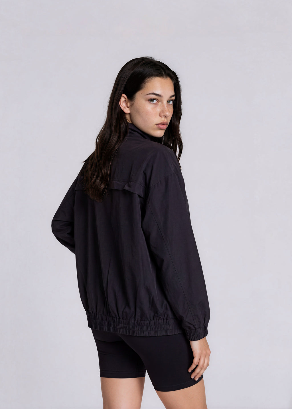 YSL Black Oversized Pocket Windbreaker Bomber