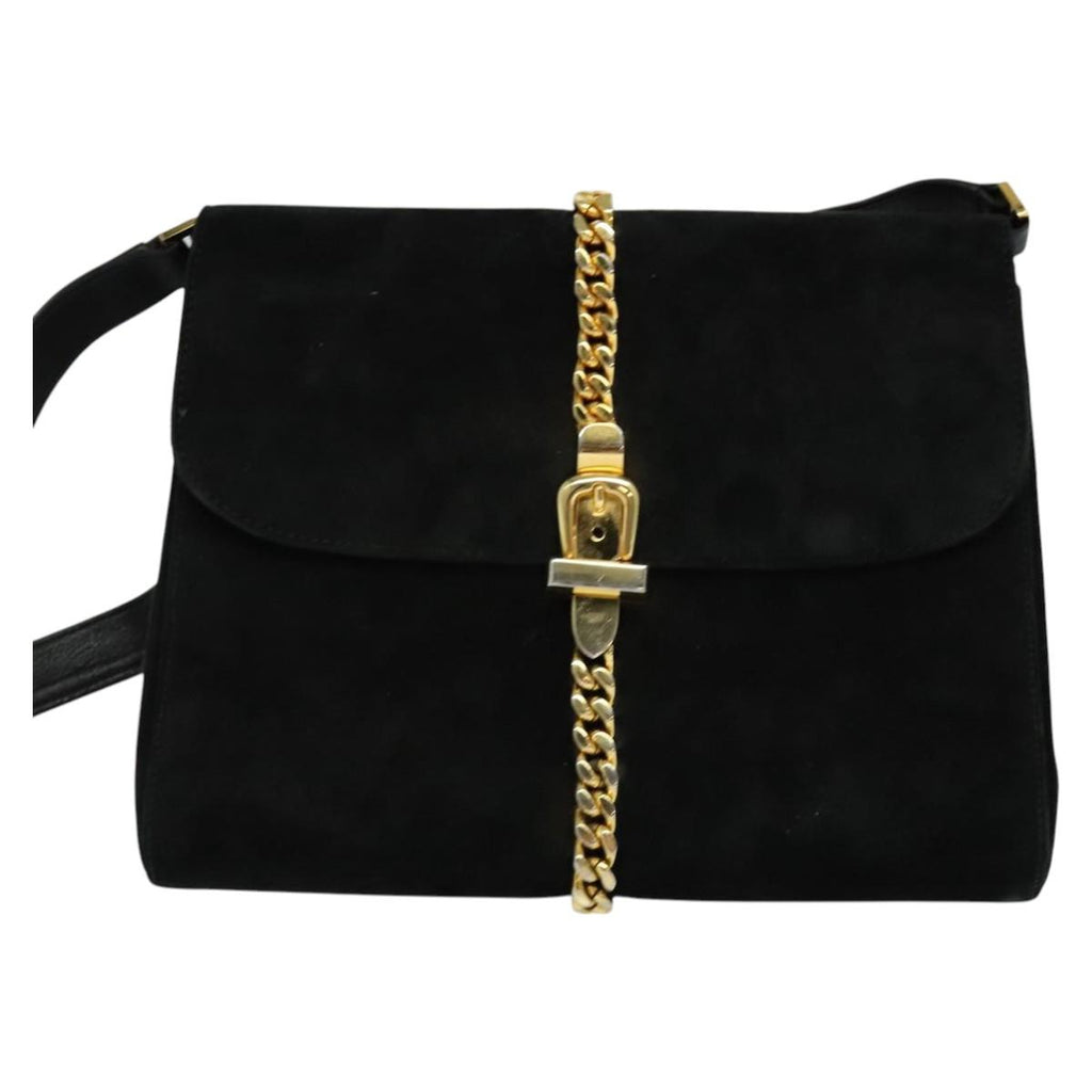 Gucci Black Suede Chain Shoulder Bag