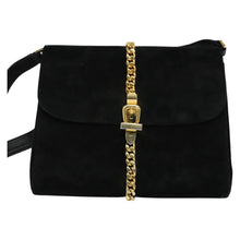 Load image into Gallery viewer, Gucci Black Suede Chain Shoulder Bag
