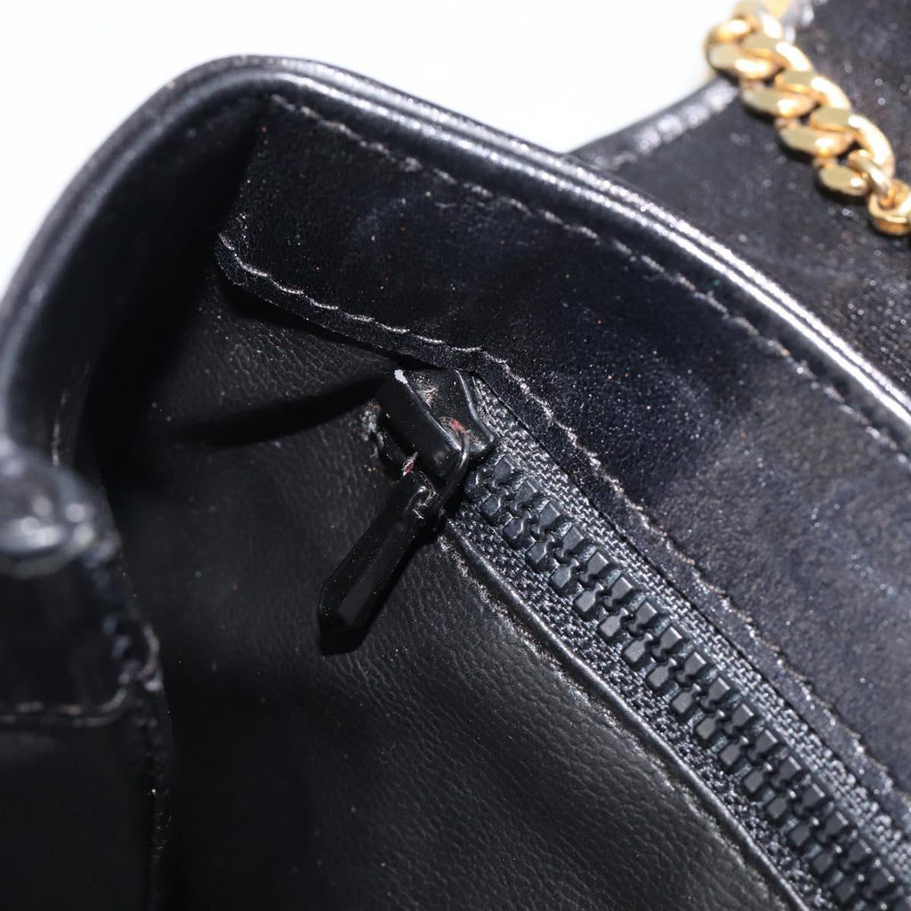 Celine Black Leather Chain Shoulder Bag