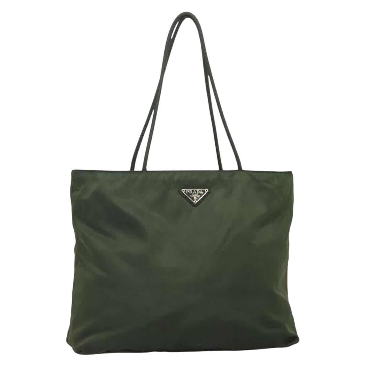 Prada Green Nylon Tote