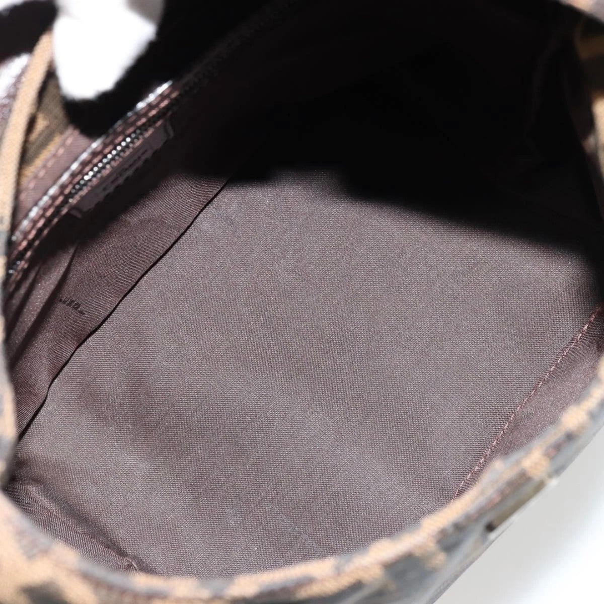 Fendi Brown Zucca Canvas Rounded Baguette