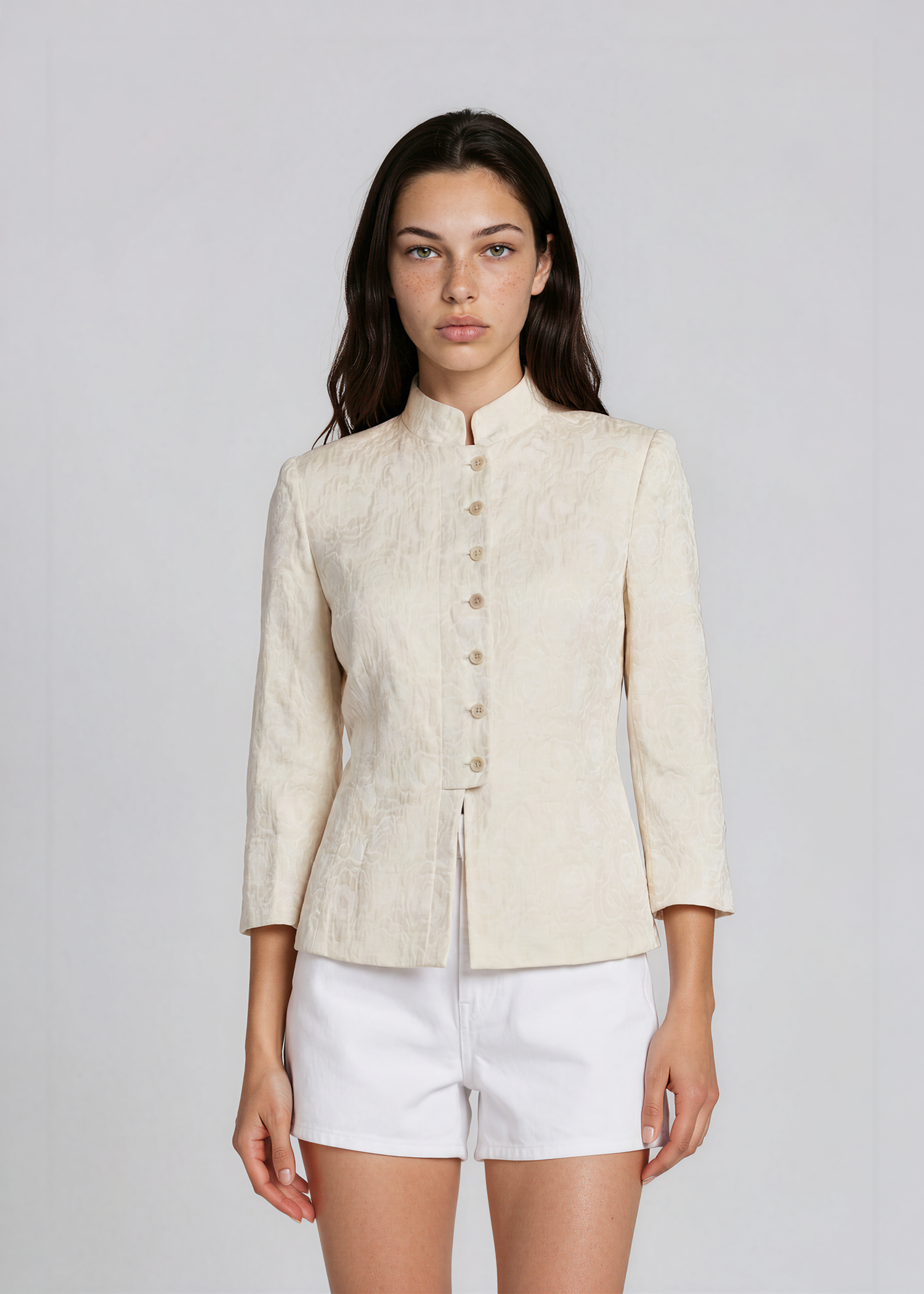Armani White Floral Blazer