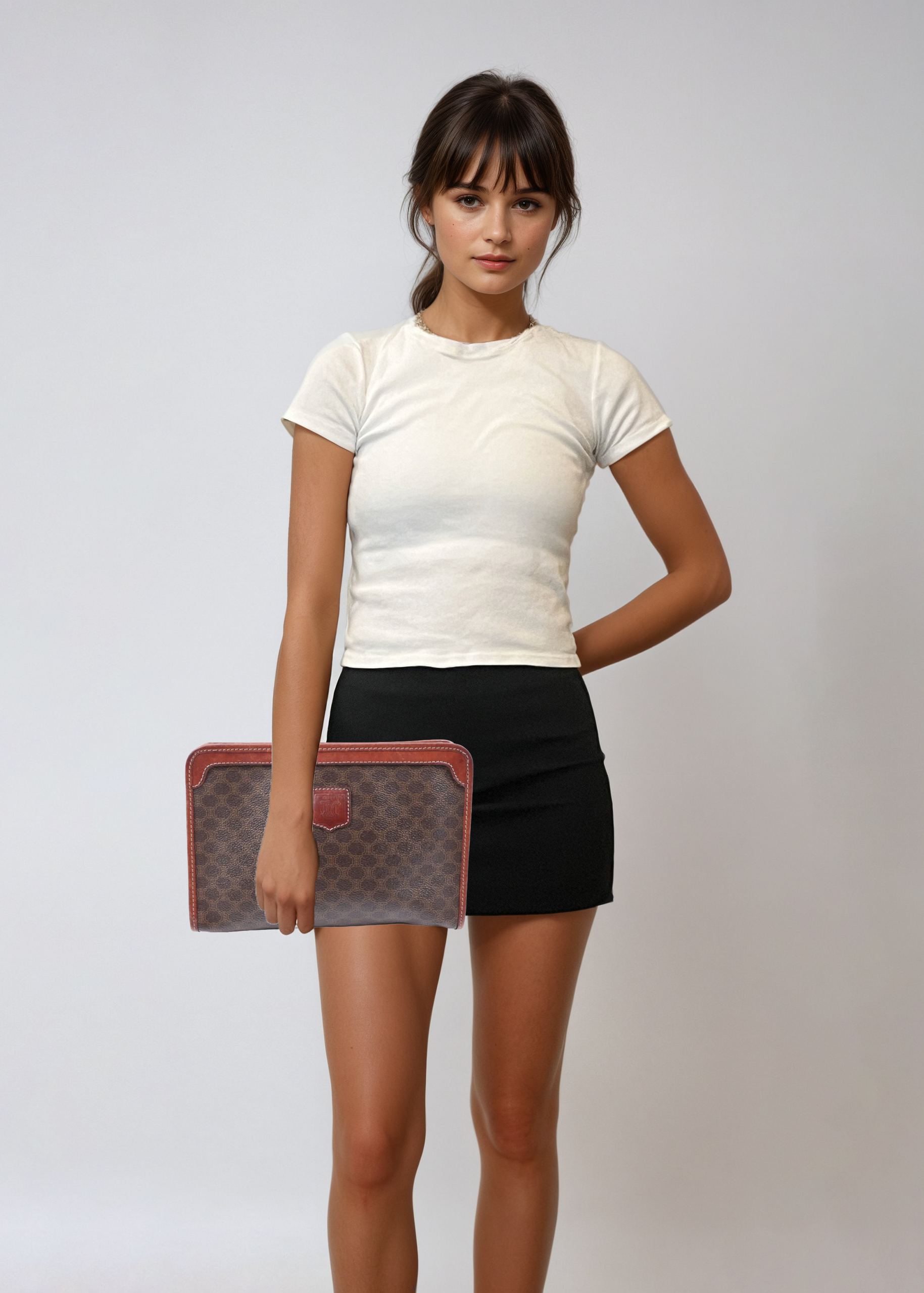 Celine Monogram Leather Clutch