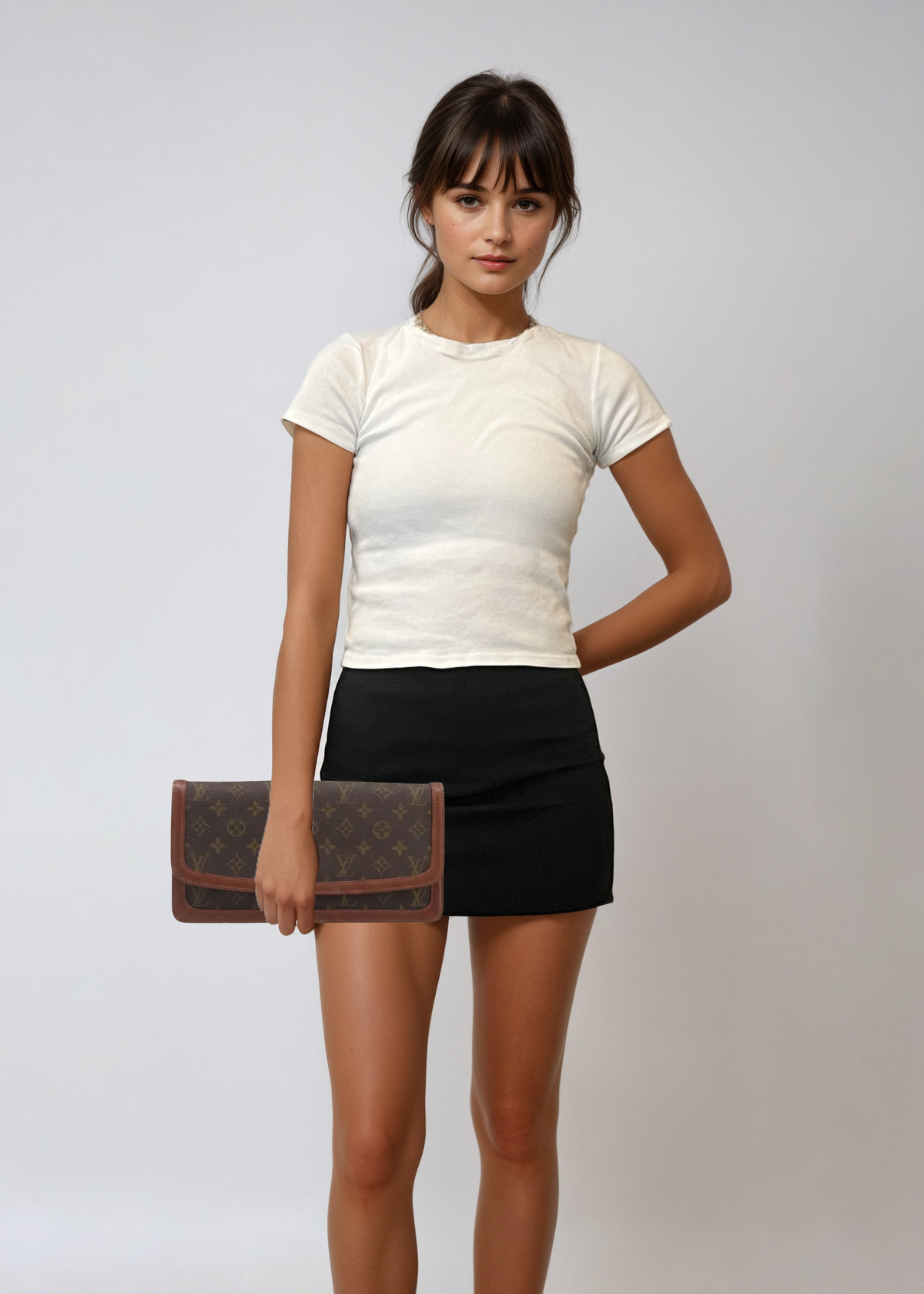 Louis Vuitton Monogram Brown Trimmed Clutch