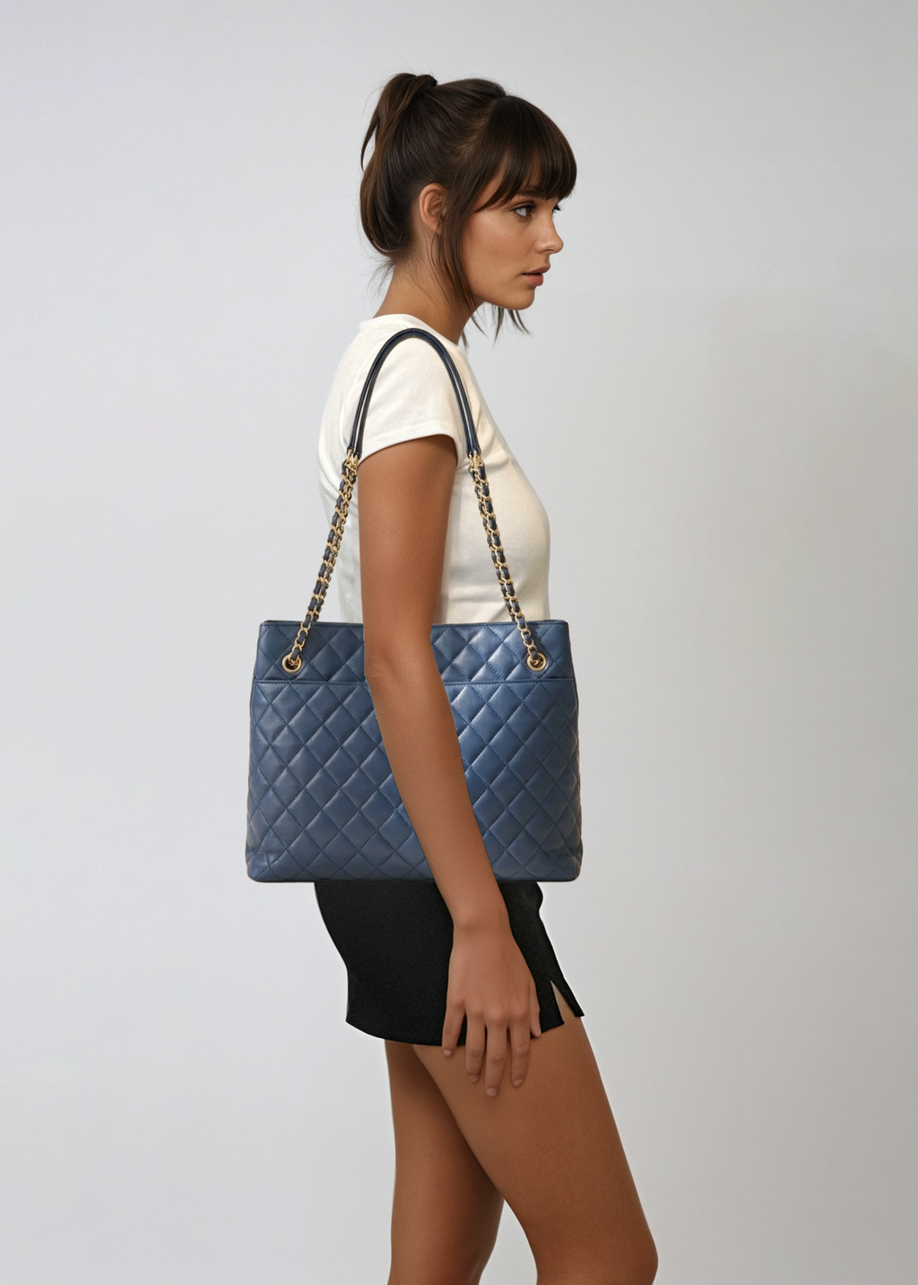 Chanel Navy Quilted Shoulder Bag