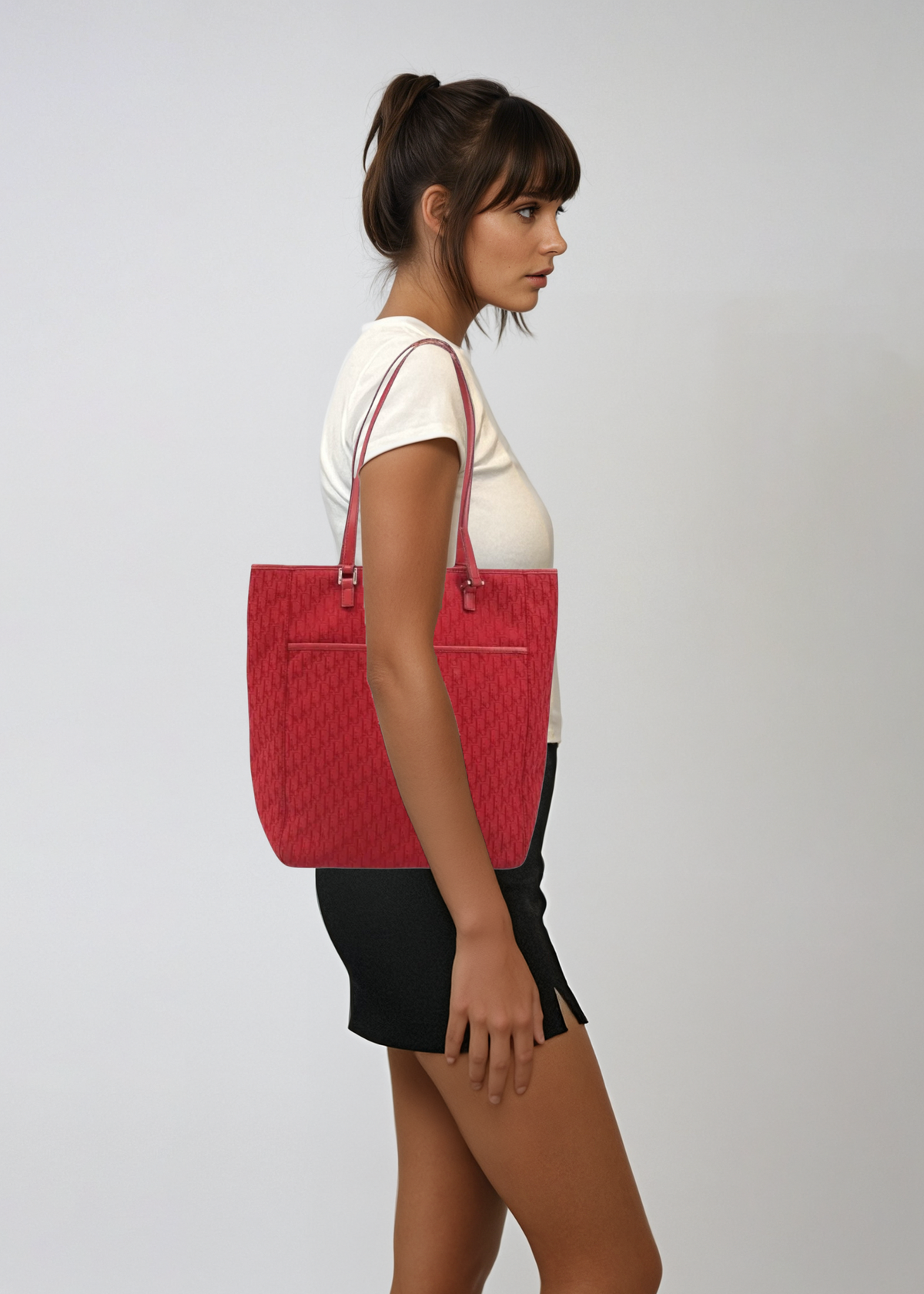 Dior Red Monogram Tote