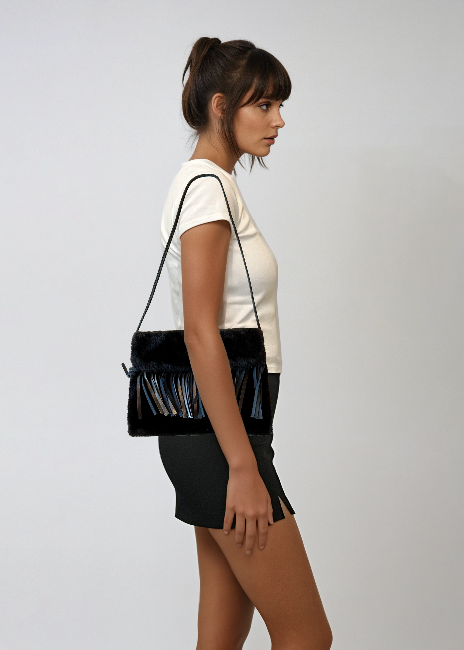 Saint Laurent Fur Fringe Crossbody