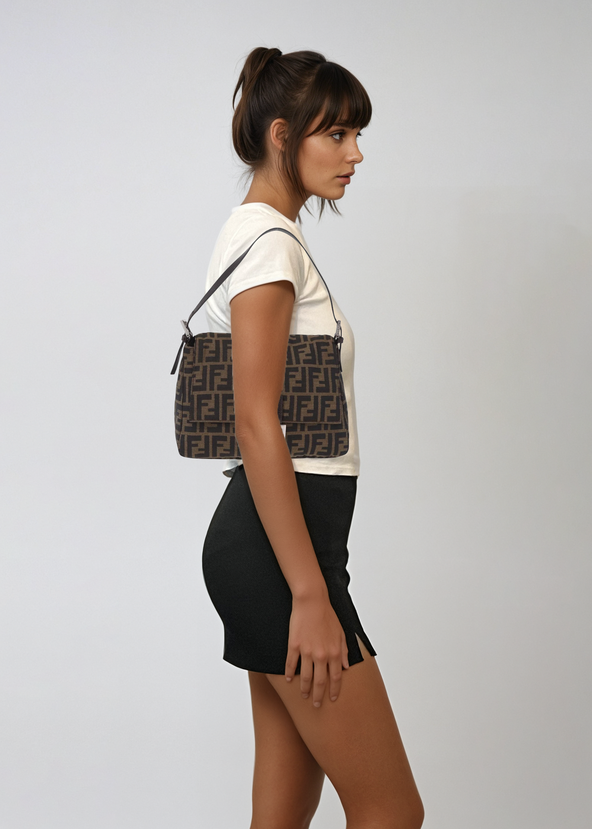 Fendi Brown Canvas Baguette