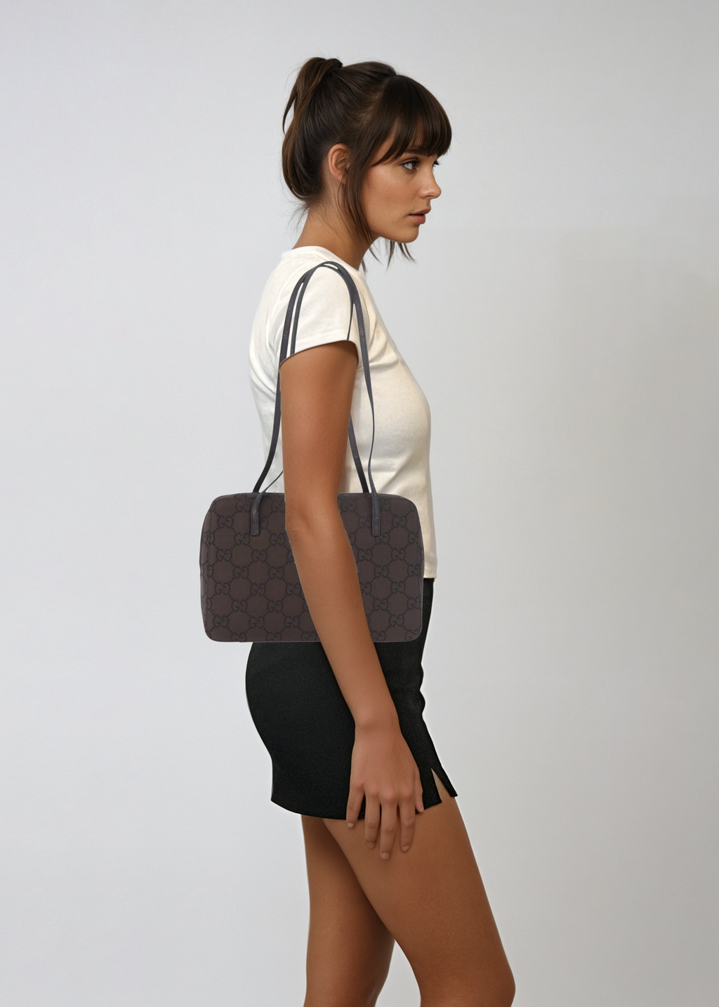 Gucci Brown Monogram Shoulder Bag