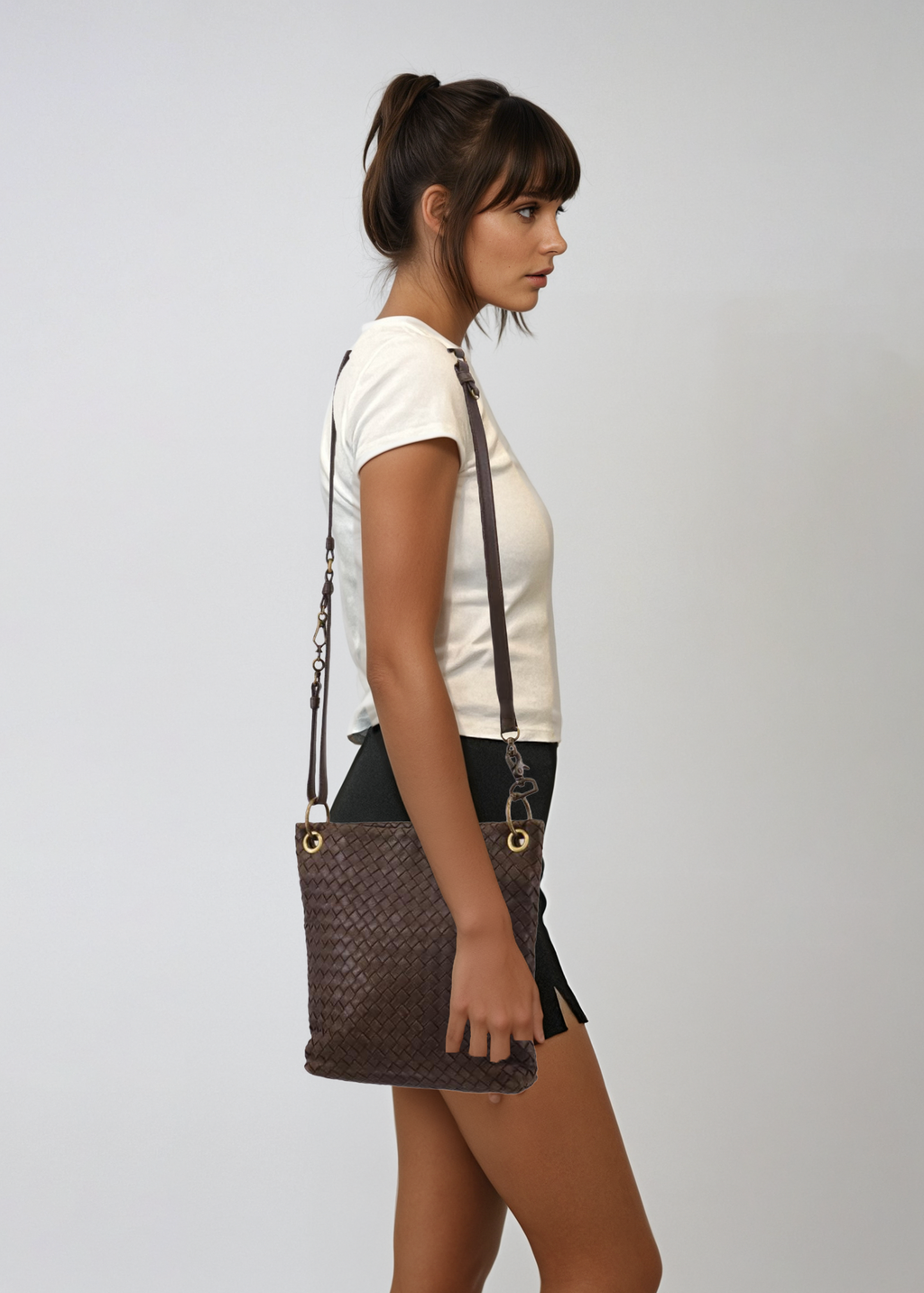 Bottega Veneta Intrecciato Brown Shoulder Bag