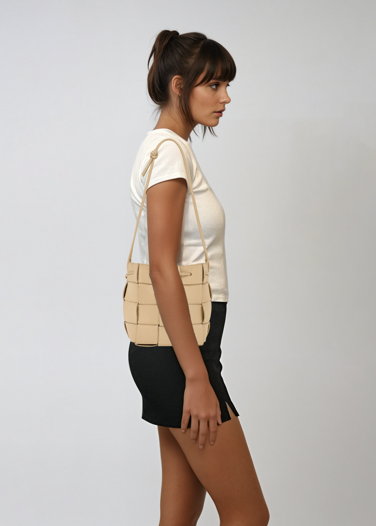 Bottega Veneta Tan Intrecciato Bucket Bag