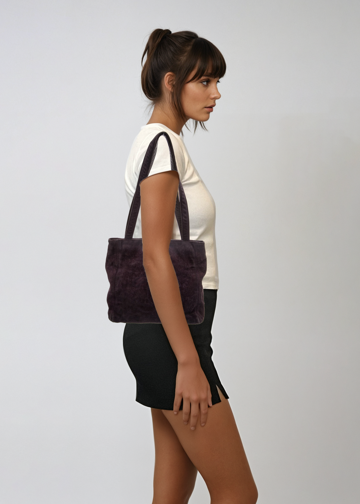 Chanel Purple Suede Tote