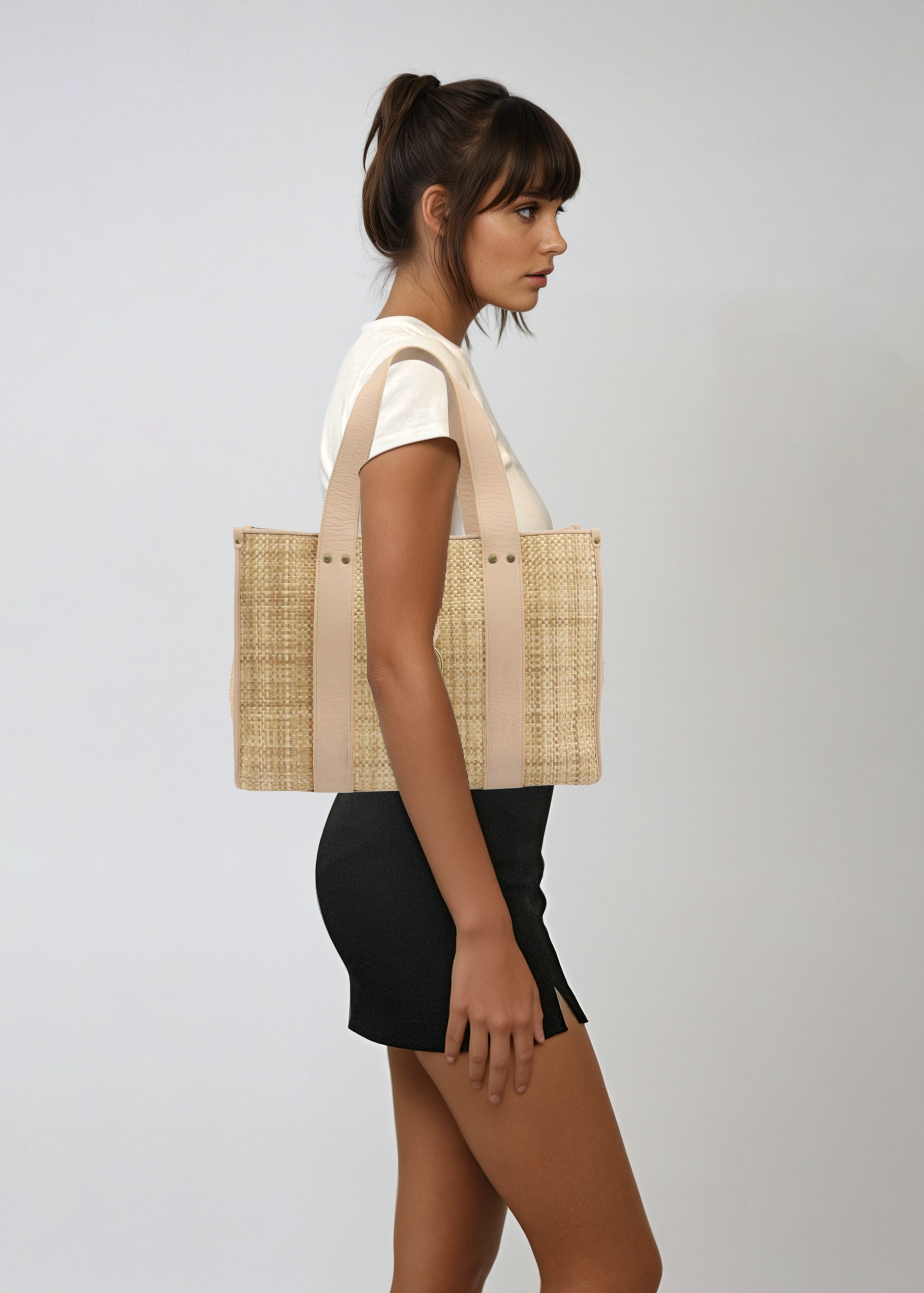 Chloe Raffia and Pink Tote