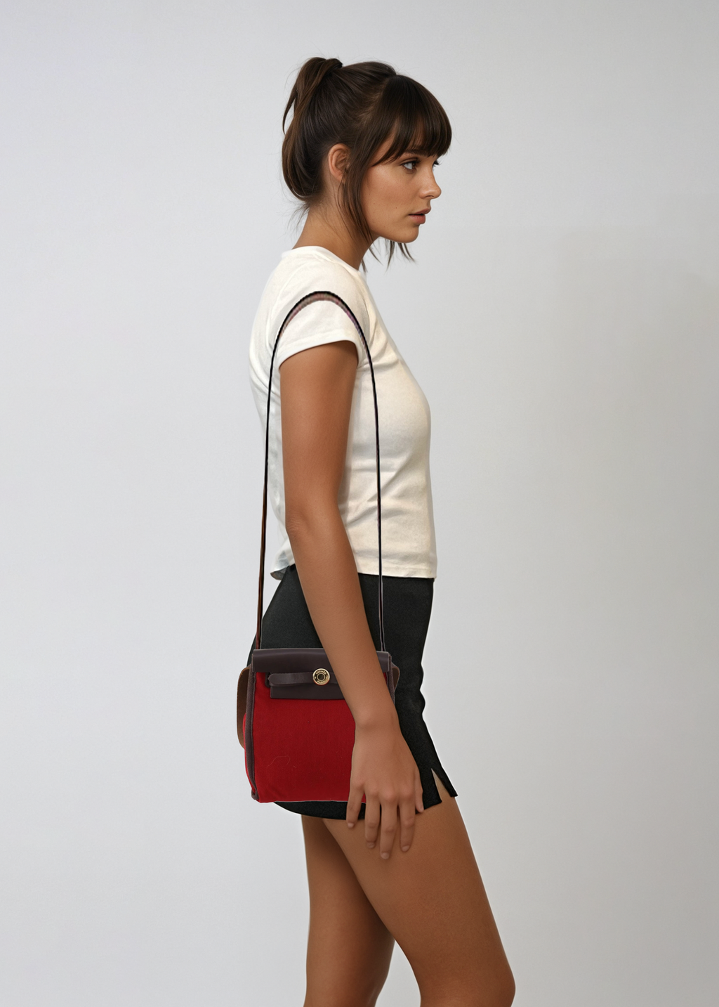 Hermes Red Or Orange Herbag Crossbody