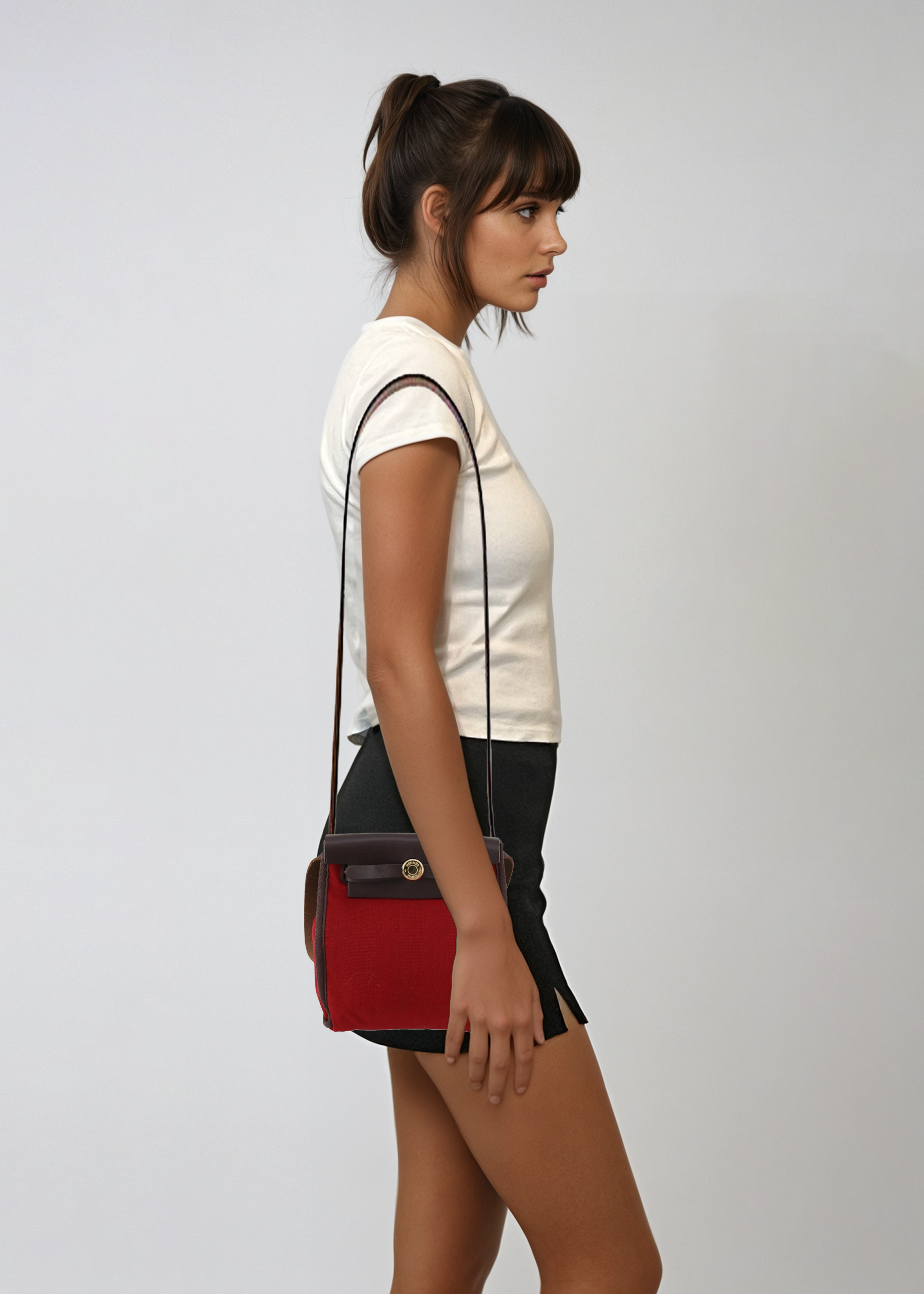 Hermes Red Or Orange Herbag Crossbody