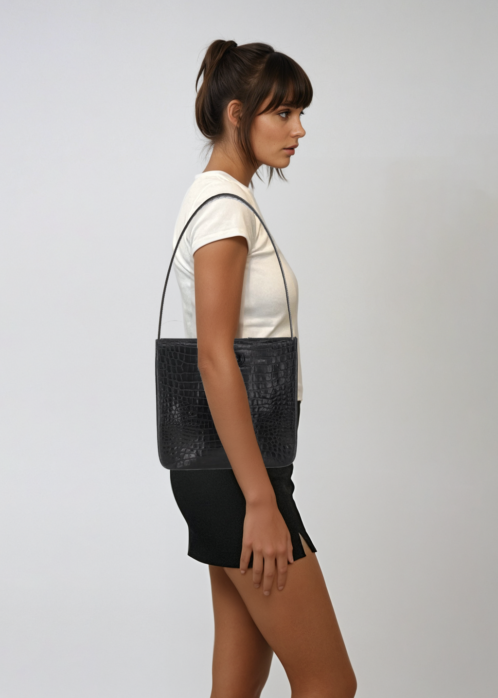 Ferragamo Black Leather Shoulder Bag