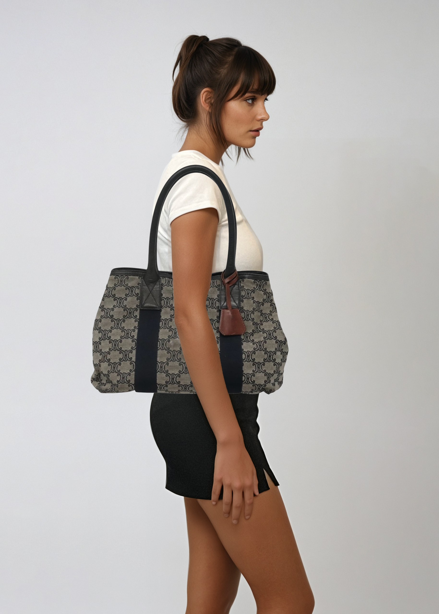 Celine Navy Macadam Tote