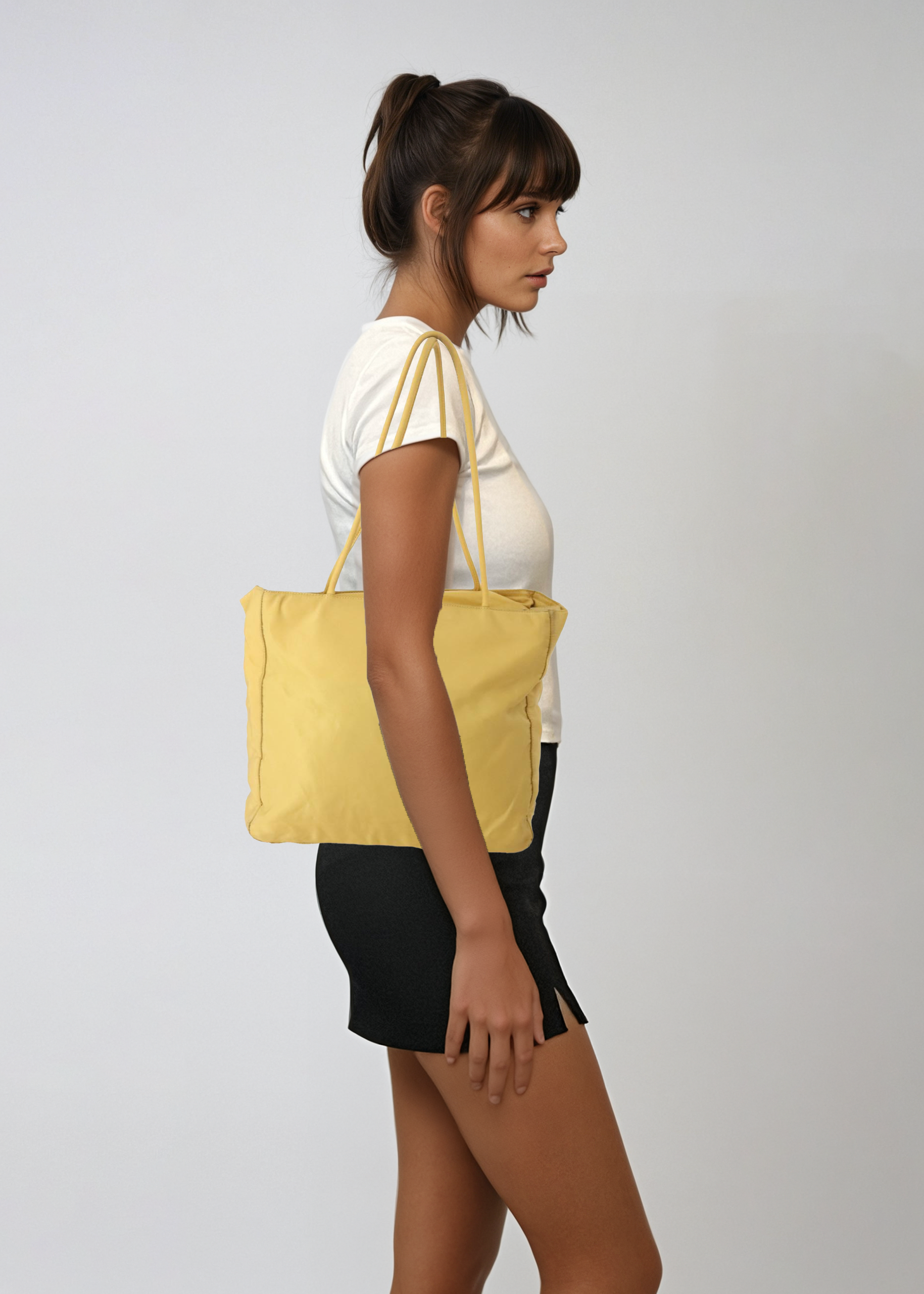 Prada Yellow Nylon Tote