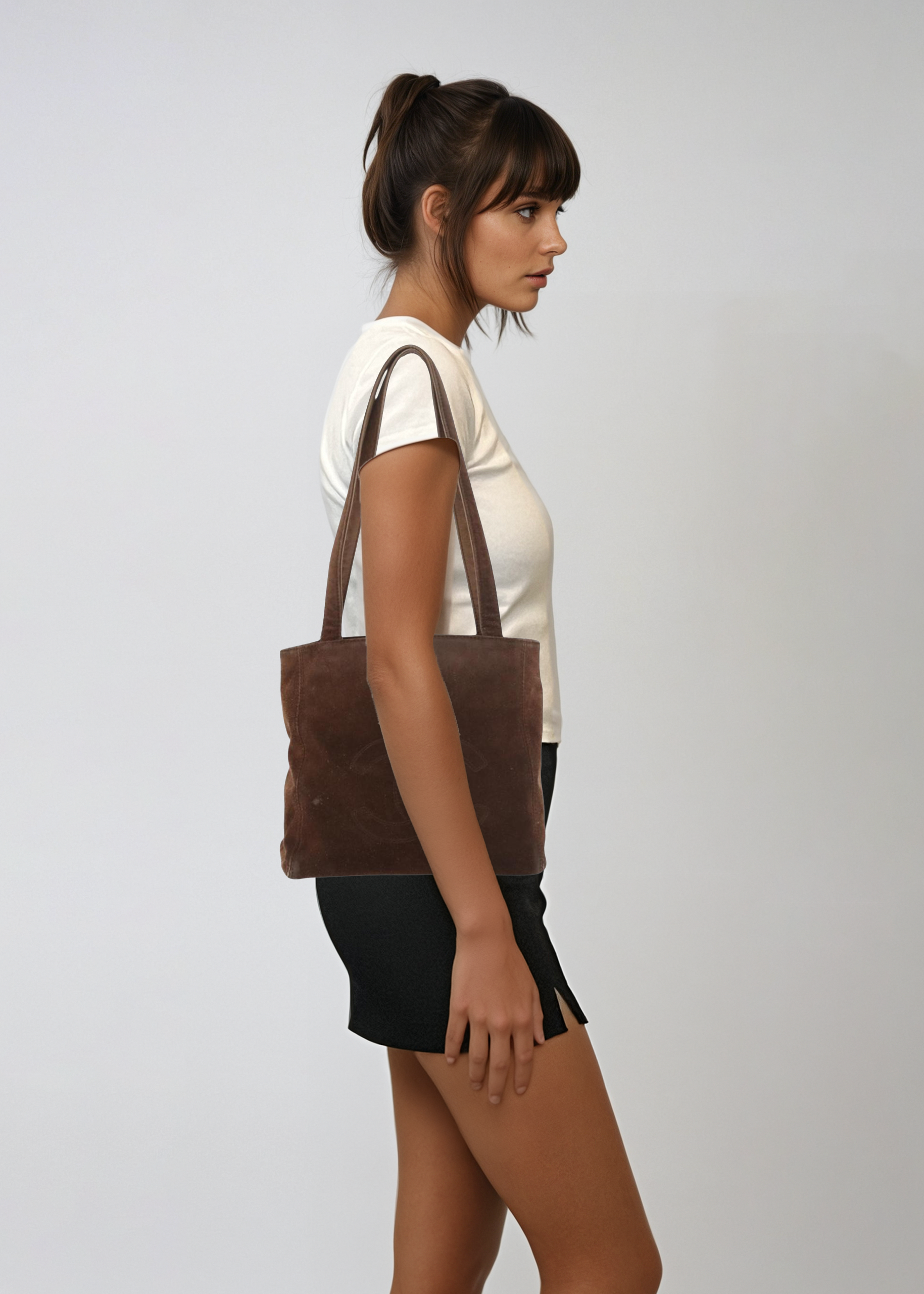 Chanel Brown Suede Tote