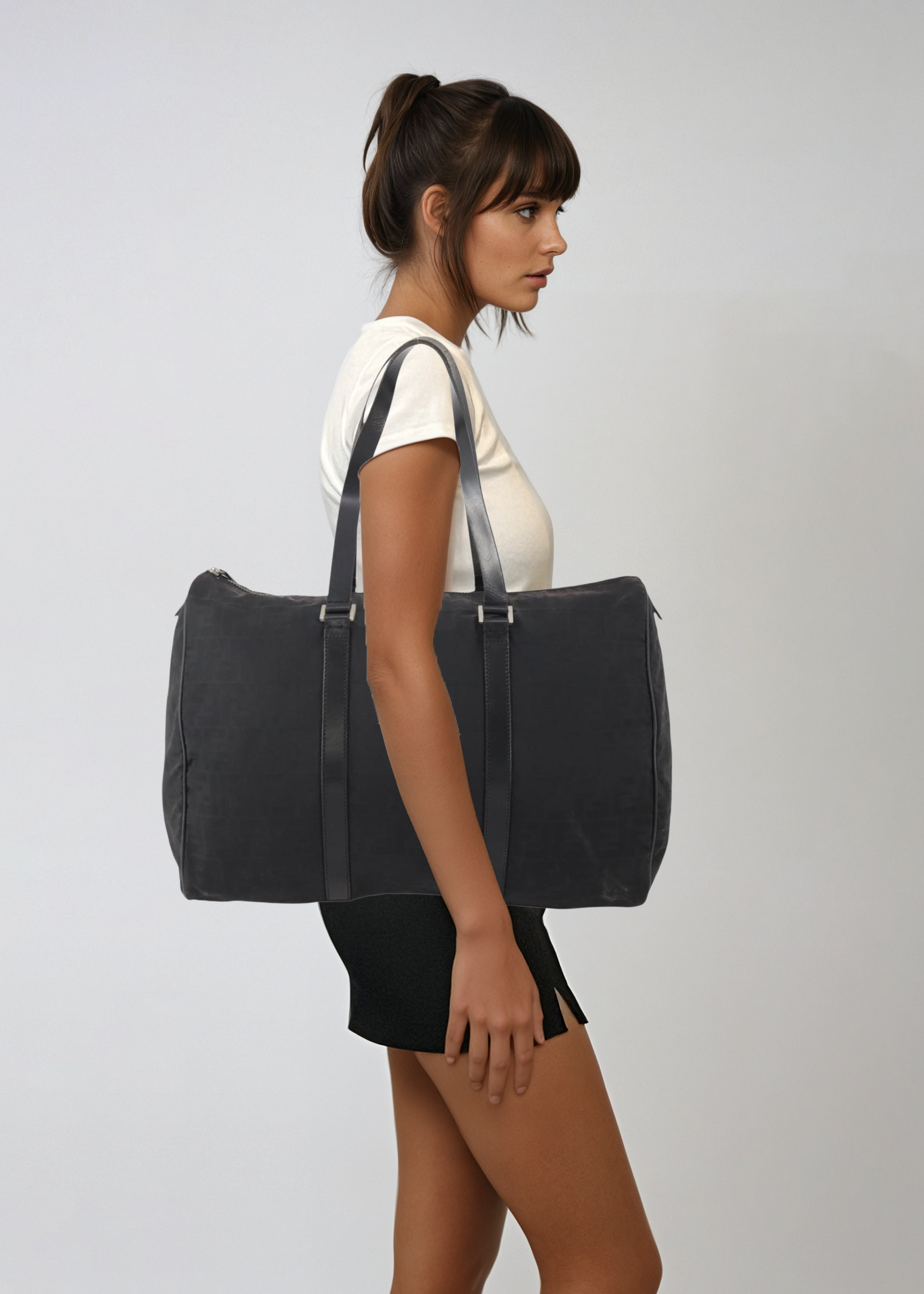 Fendi Black Zucca Travel Duffle