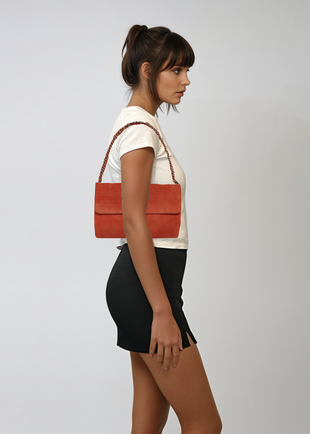 Chanel Red Suede Re-issue Flap Bag