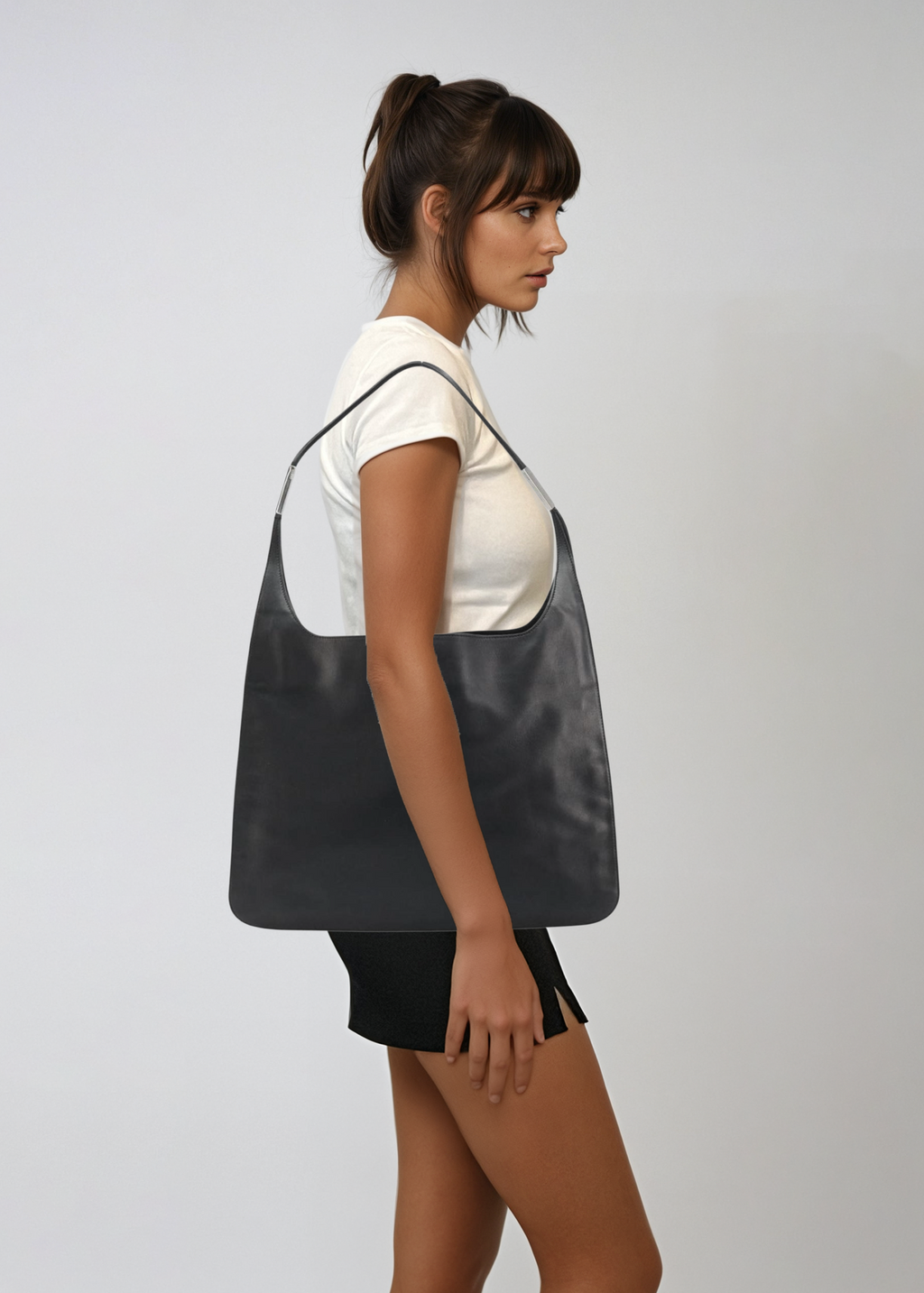 Gucci Tom Ford Black Leather Hobo Bag
