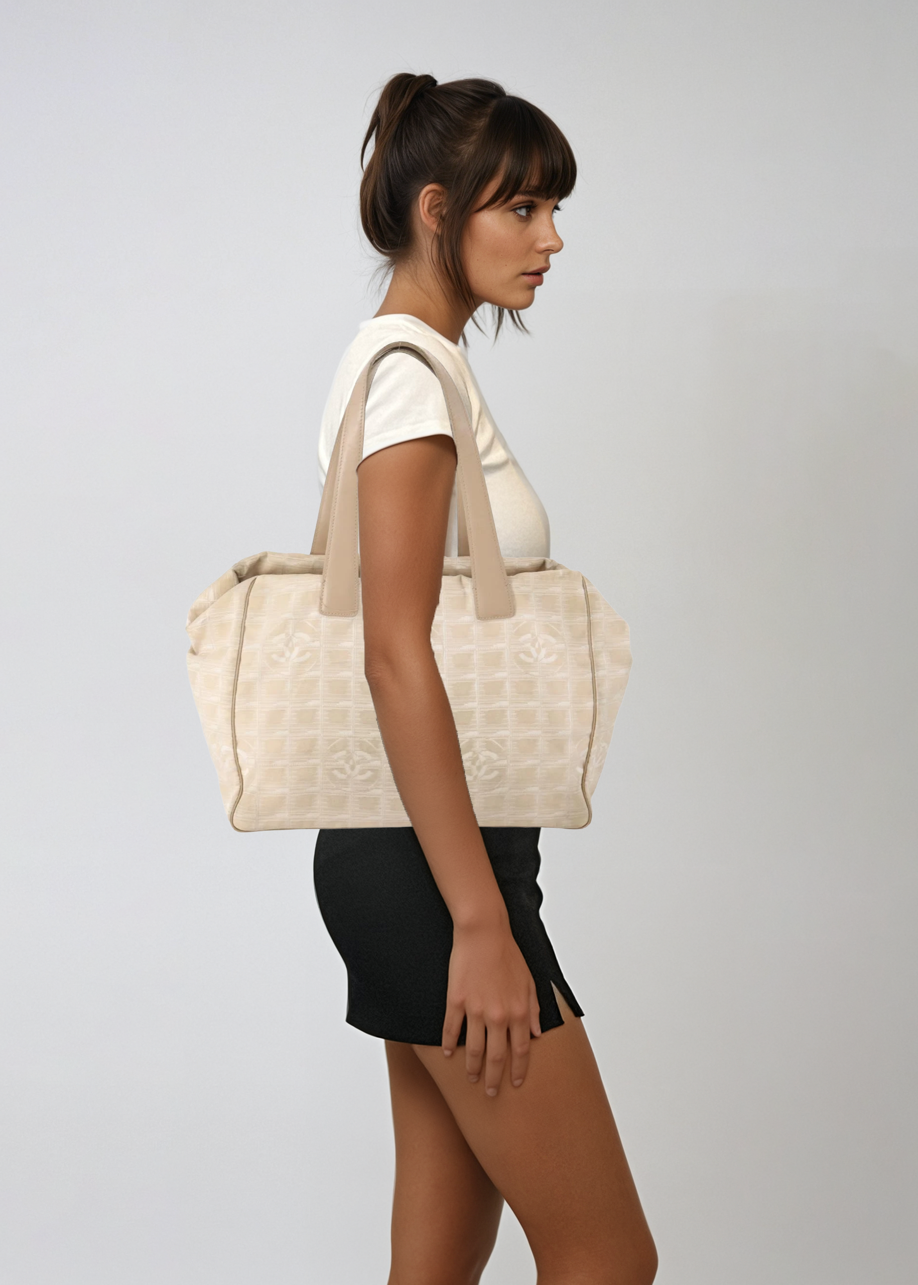 Chanel Cream Monogram Travel Tote