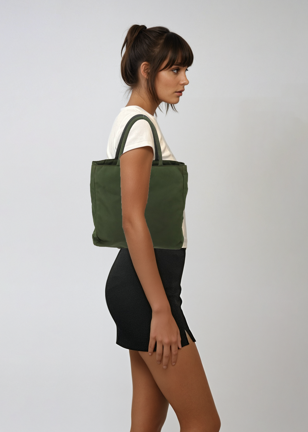 Prada Green Nylon Mini Tote