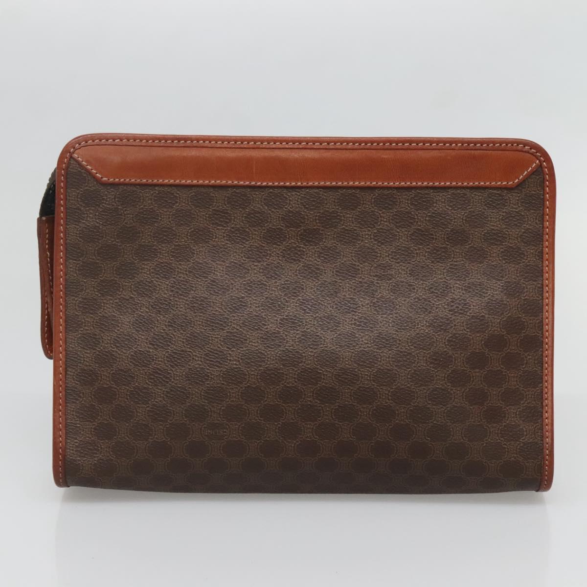 Celine Monogram Brown Leather Clutch
