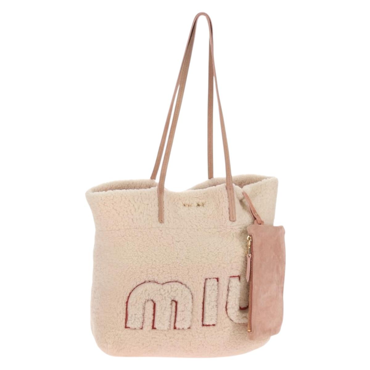 Miu Miu Pink Shearling Tote