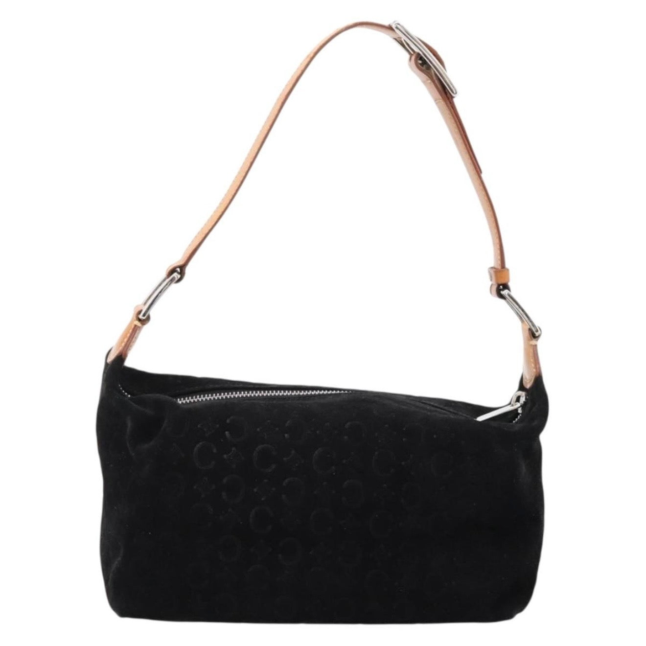 Celine Black Monogram Suede Shoulder Bag
