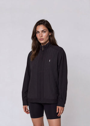 YSL Black Striped Windbreaker Bomber