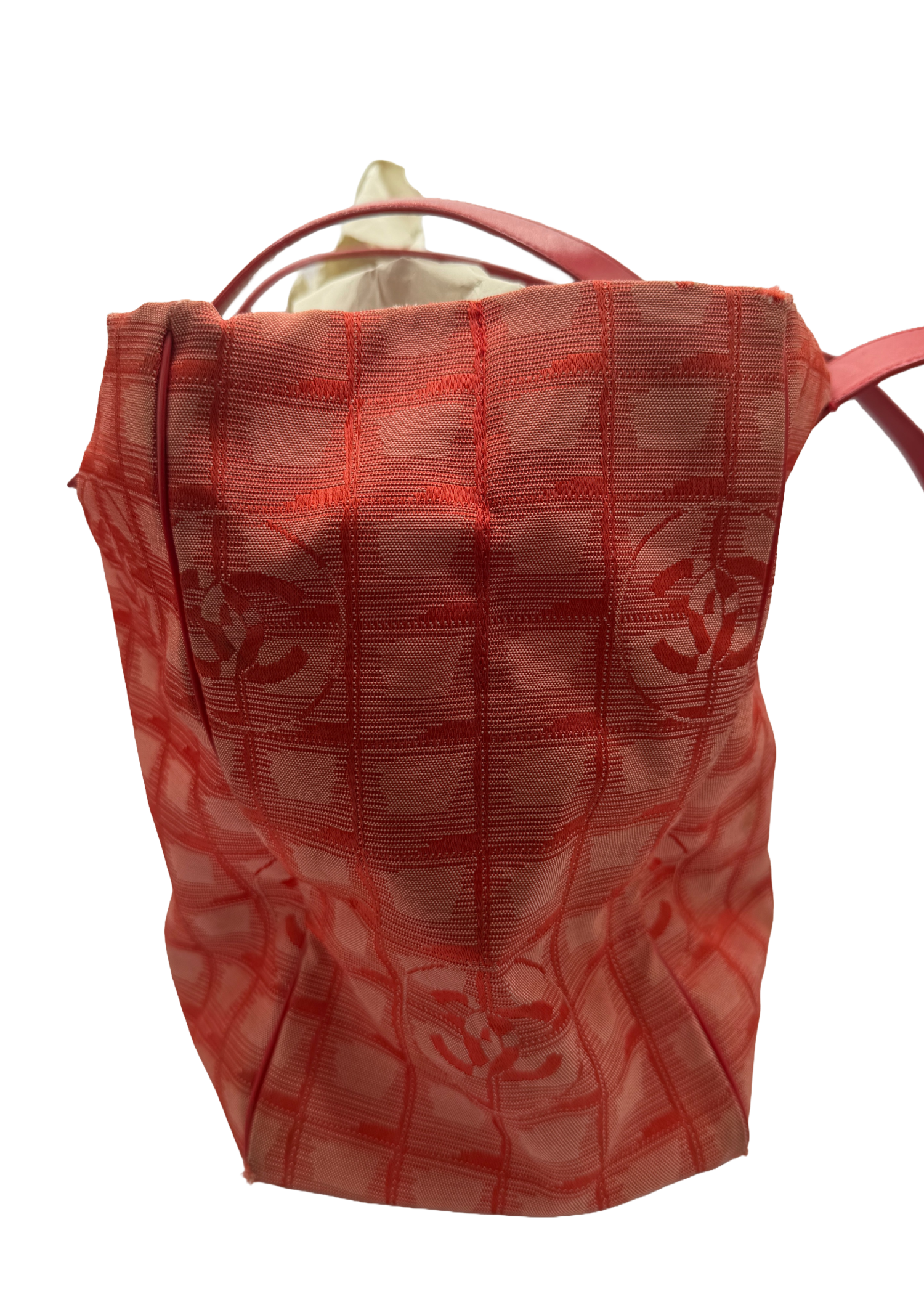 Chanel Red Monogram Travel Tote