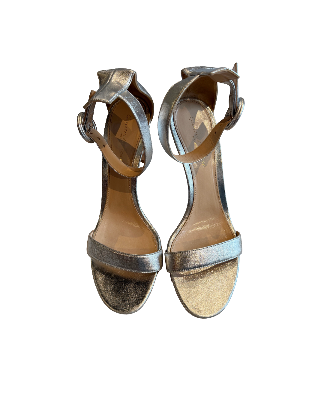 Gianvitto Rossi Silver Ankle Strap Heels