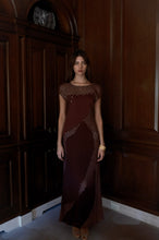 Load image into Gallery viewer, Beaded Patchwork V Neck Dress
