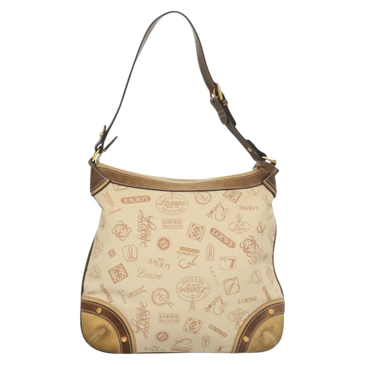 Loewe Cream Spellout Shoulder Bag