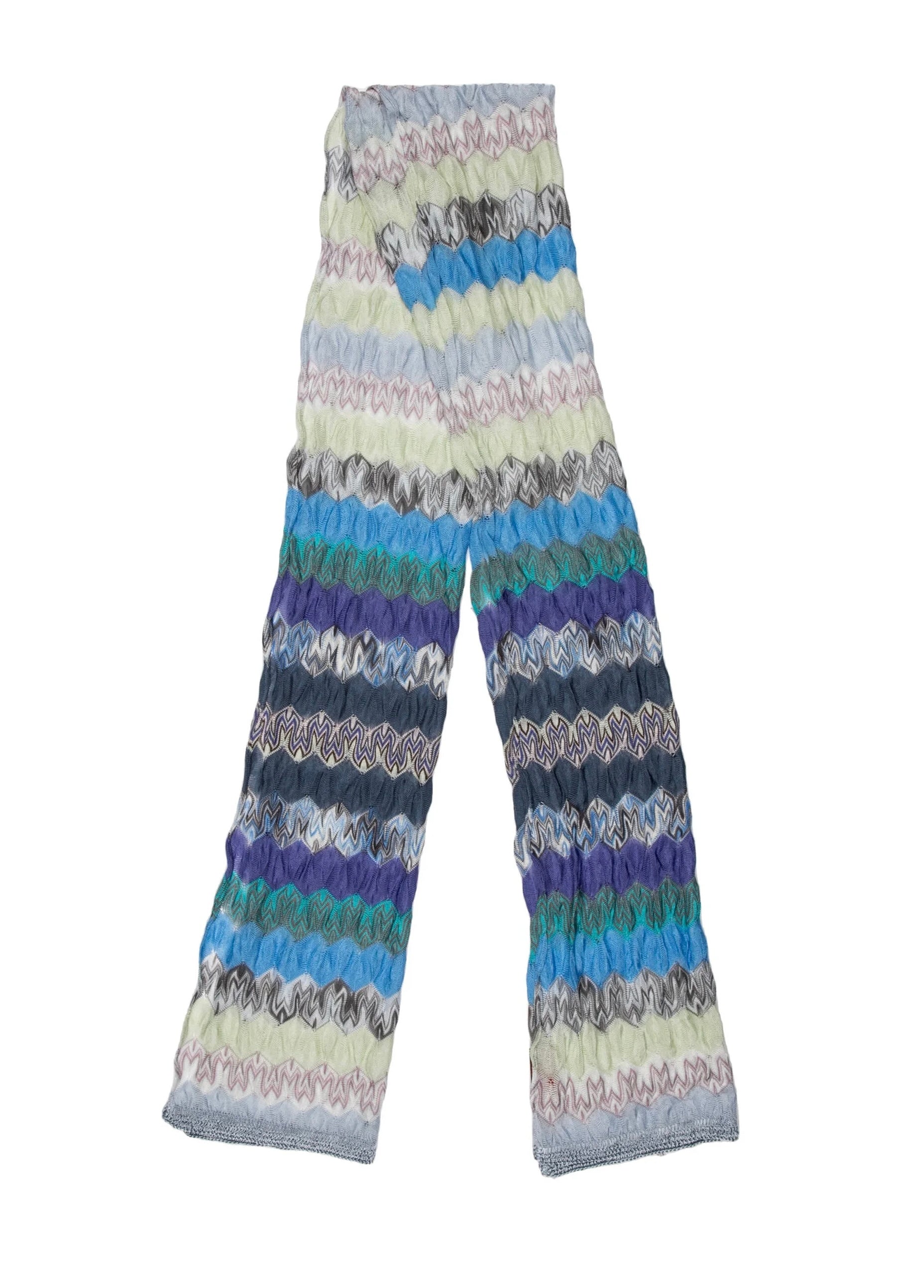 Missoni Blue and Green Striped Scarf