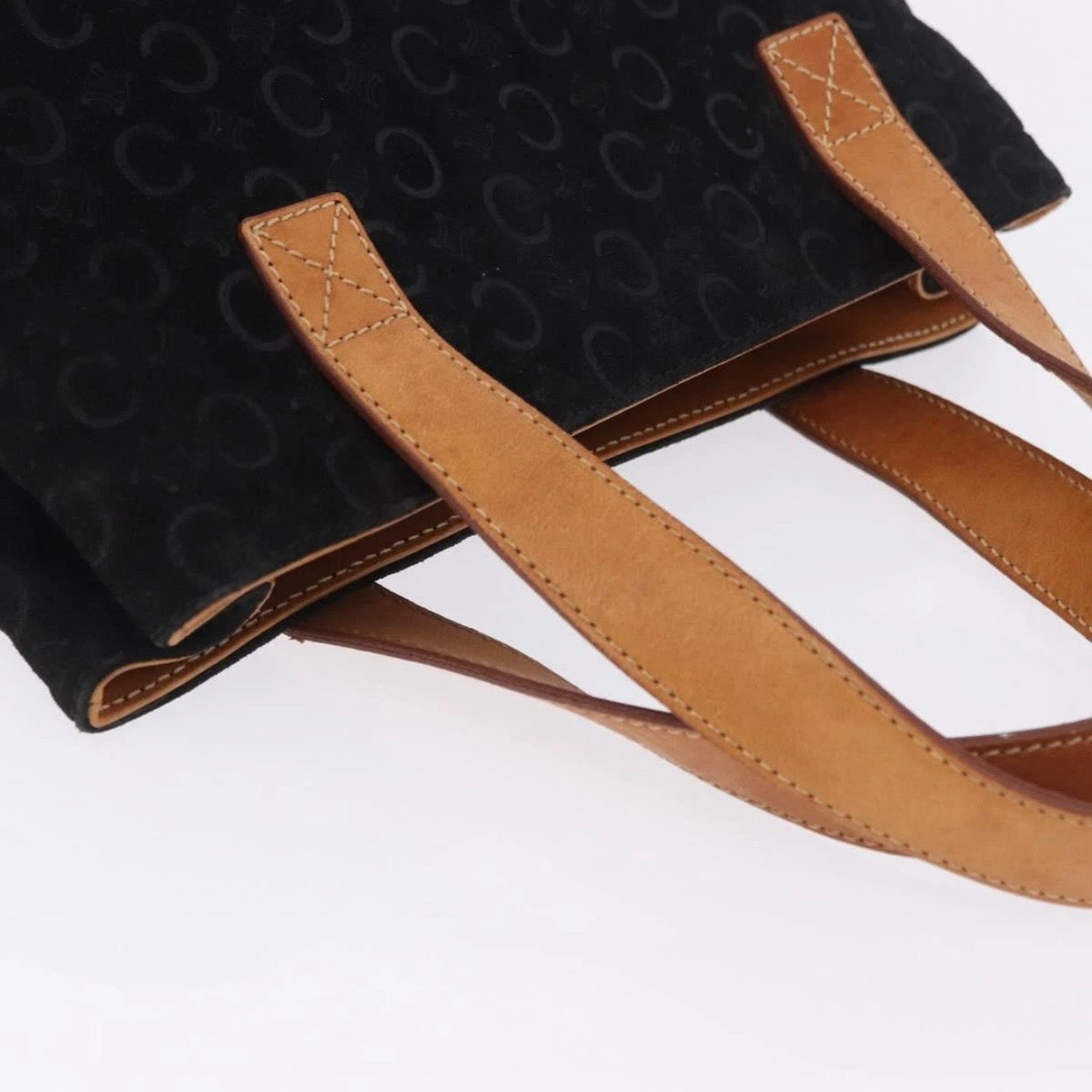 Celine Black Monogram Suede Handbag