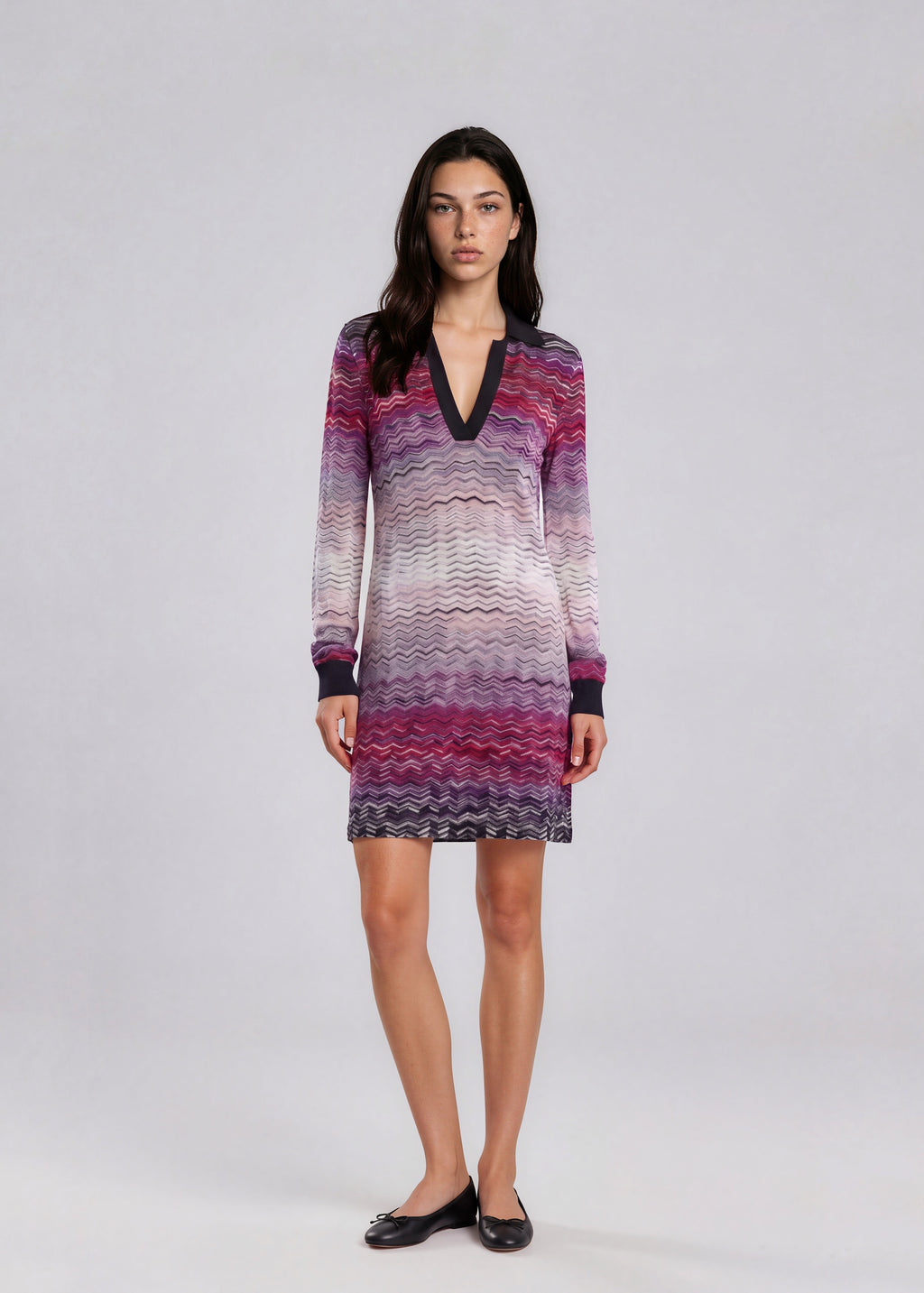 Missoni Long Sleeve Striped Mini Dress