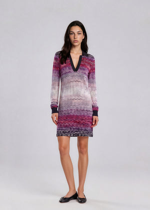 Missoni Long Sleeve Striped Mini Dress