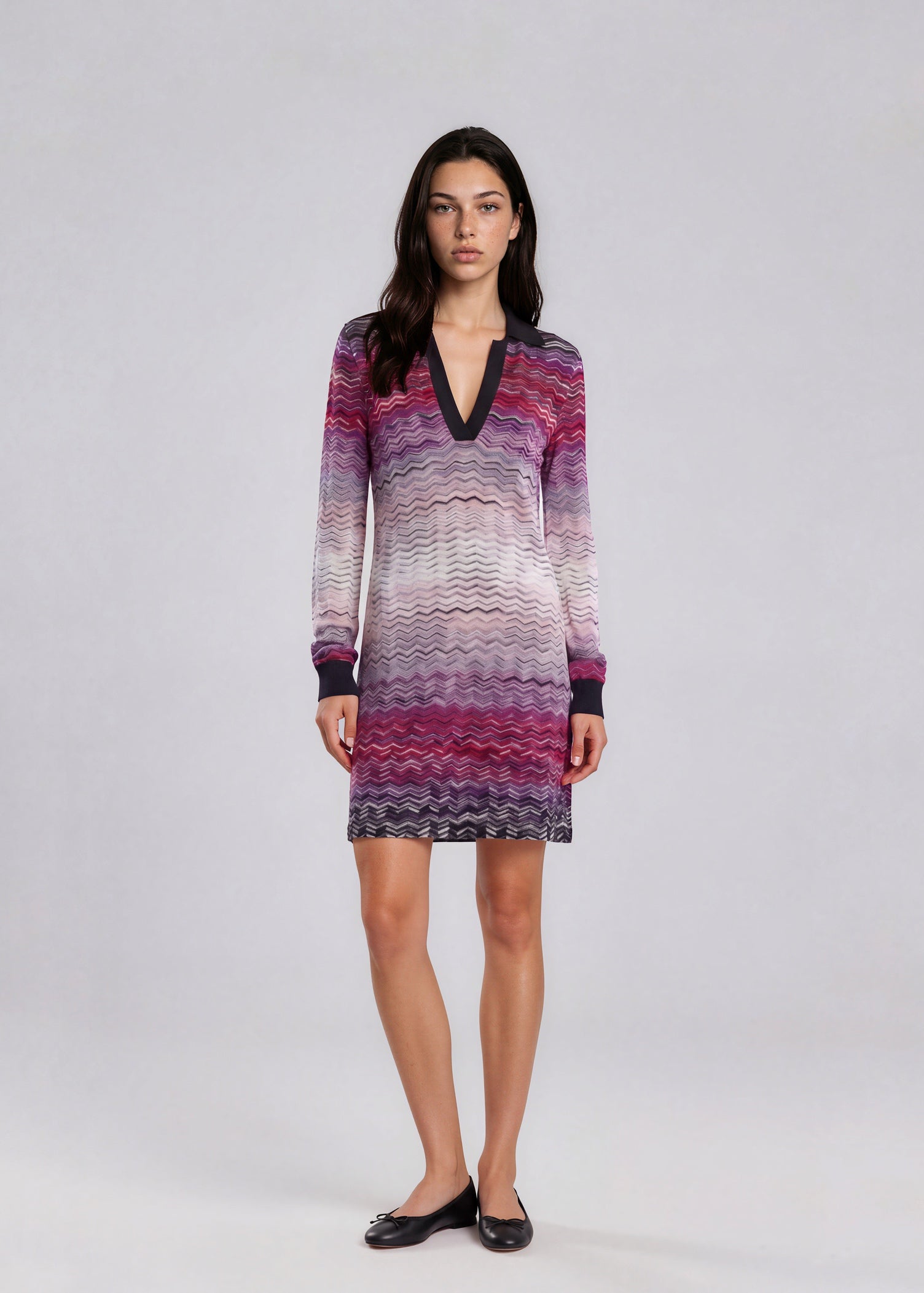 Missoni Long Sleeve Striped Mini Dress