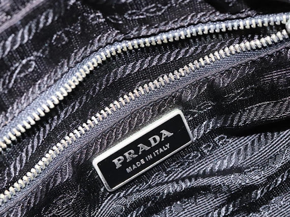 Prada Green Nylon and Leather Bowler Bag